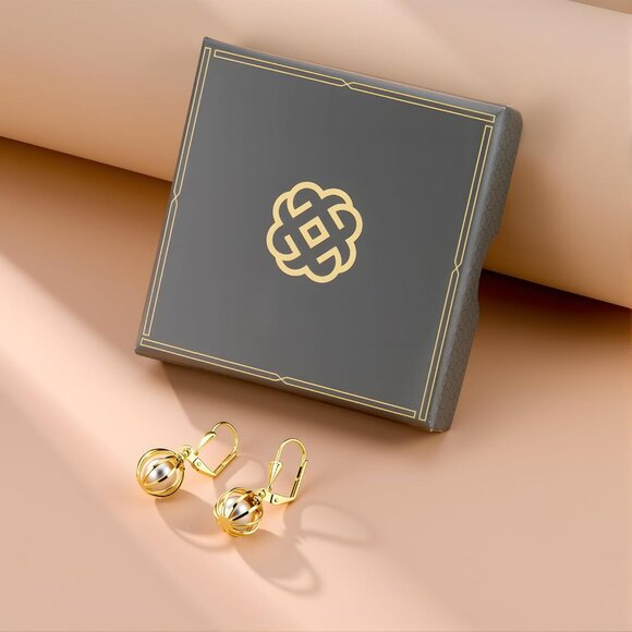 925 Sterling Silver Pearl Drop Earrings for Women Gold Plated Gift Leverback - Picture 6 of 7